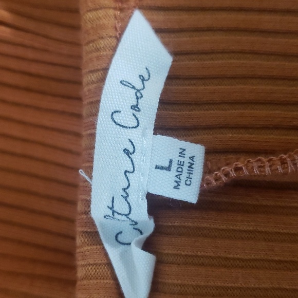 CT895 Culture Code Ribbed Long Sleeve Fitted Blouse L - Picture 4 of 6